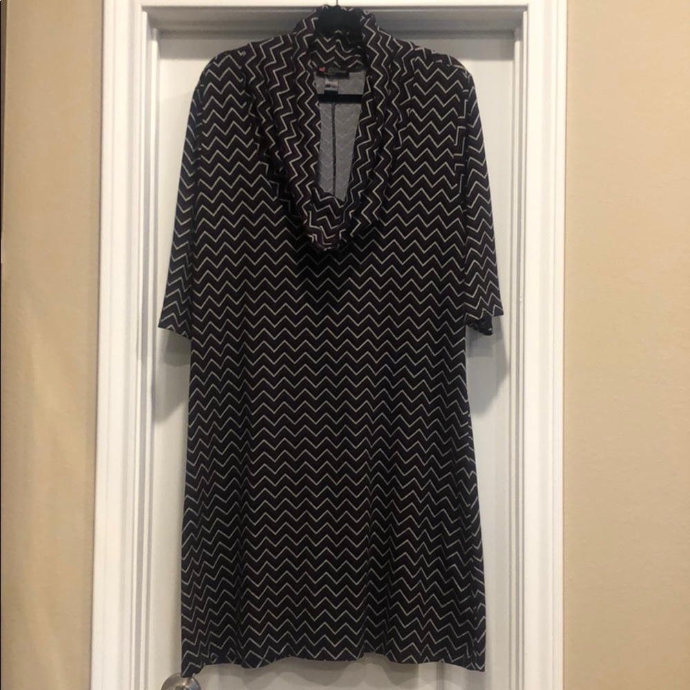 Cute Tunic Dress Chevron print with Cowl Neckline